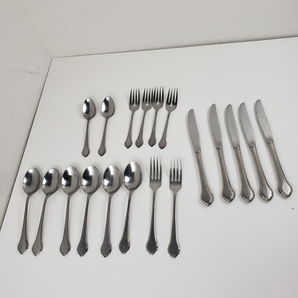 Wm A Rogers Oneida Summer Mist Autumn Glow Stainless Flatware Set 19 Pieces